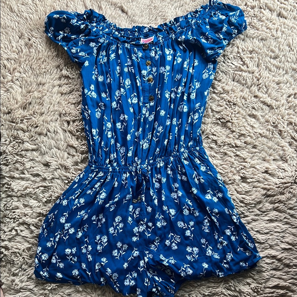 Kate Spade Blue and White Floral Romper